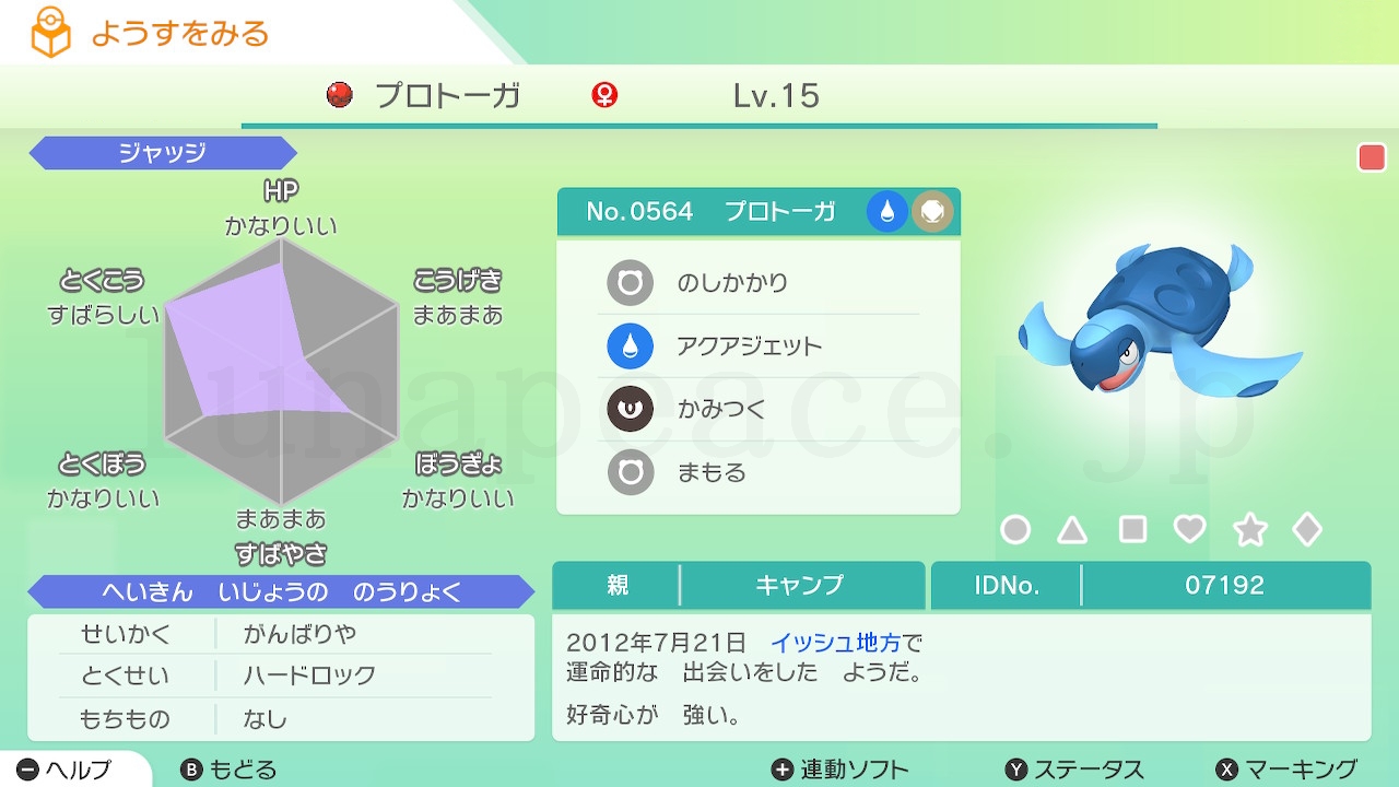 No.0564 ブロトーガ♀（親 キャンプ:07192）